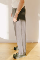 Unisex Dapper Pants - Wide - Herringbone Grey - collab zürich