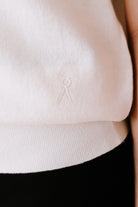 Fine Short-Sleeved Knit Sweater - Oatmilk - collab zürich