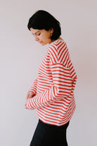 Sweatshirt - Frankaa Maarlen Stripe Sweat - Undyed / Mars Red - collab zürich