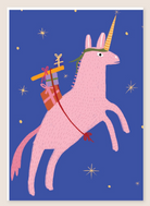 christmas postcard - festive unicorn - collab zürich