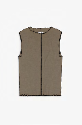Cotton Pin-Tucked Top - Fawn Grey - collab zürich