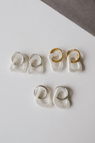 earrings - abstract - white - collab zürich