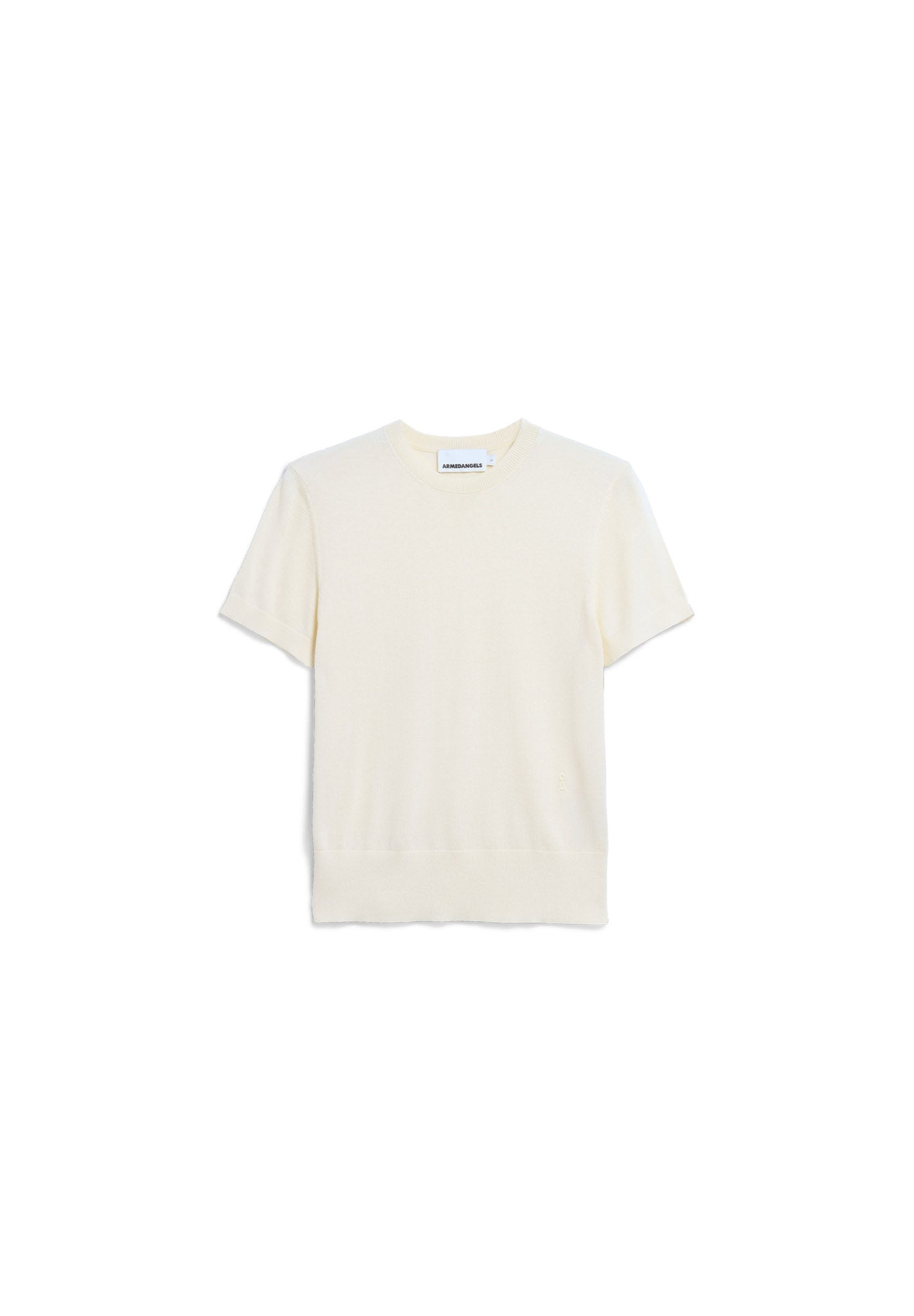 Fine Short-Sleeved Knit Sweater - Oatmilk - collab zürich