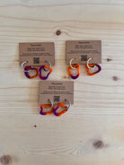 earrings - abstract - orange and purple - collab zürich