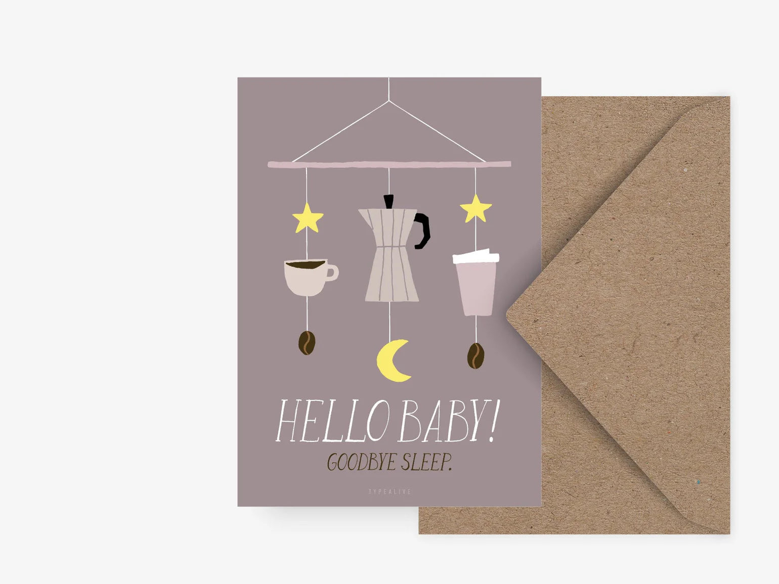 postcard - hello baby, goodbye sleep - collab zürich