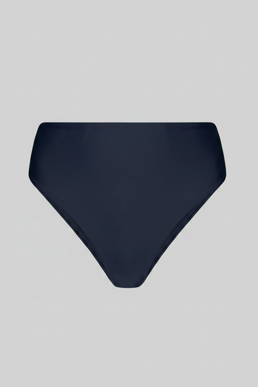 Black bikini bottom on a white background