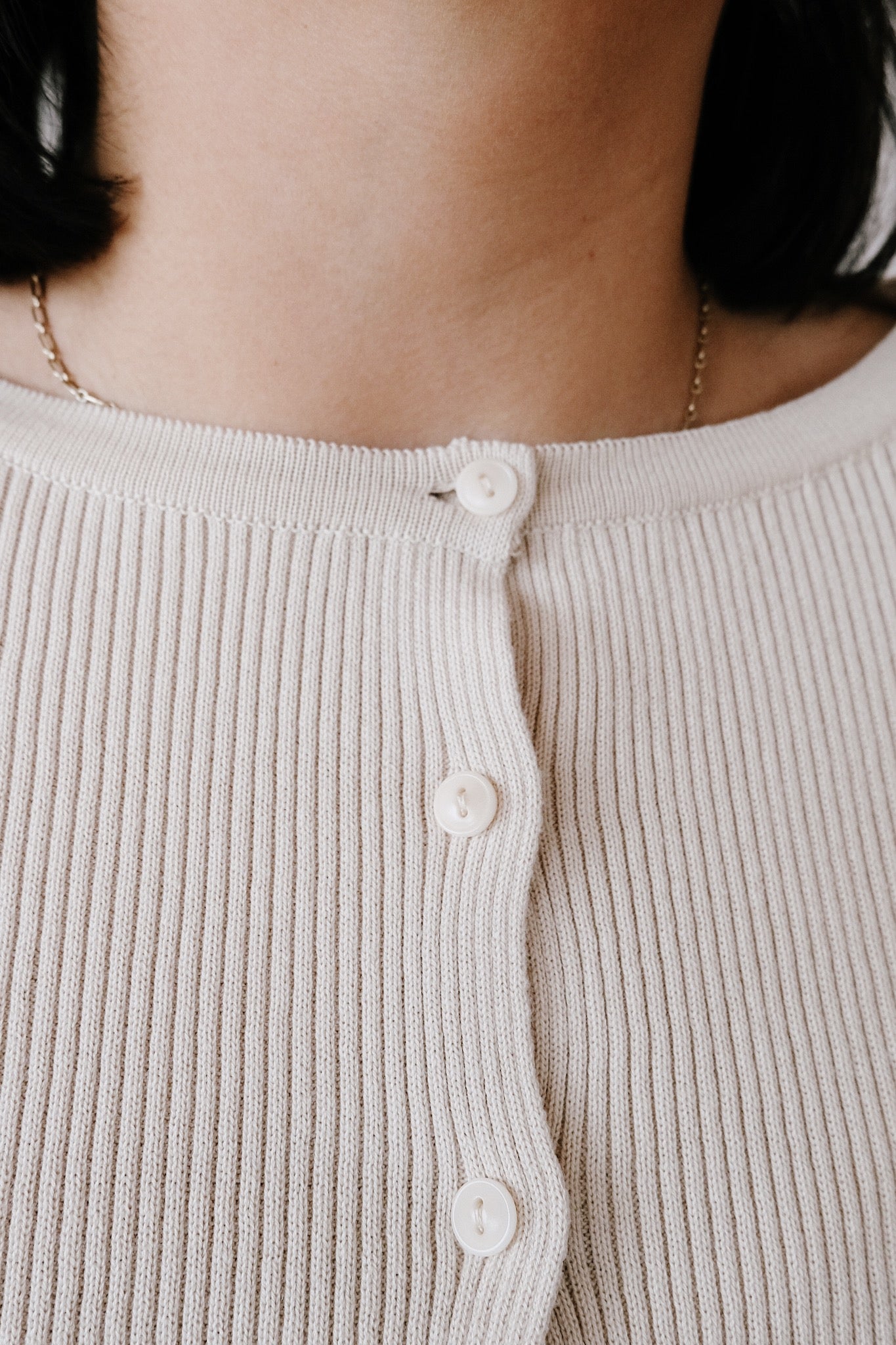 Crewneck Cardigan - Glimt - Beige - collab zürich