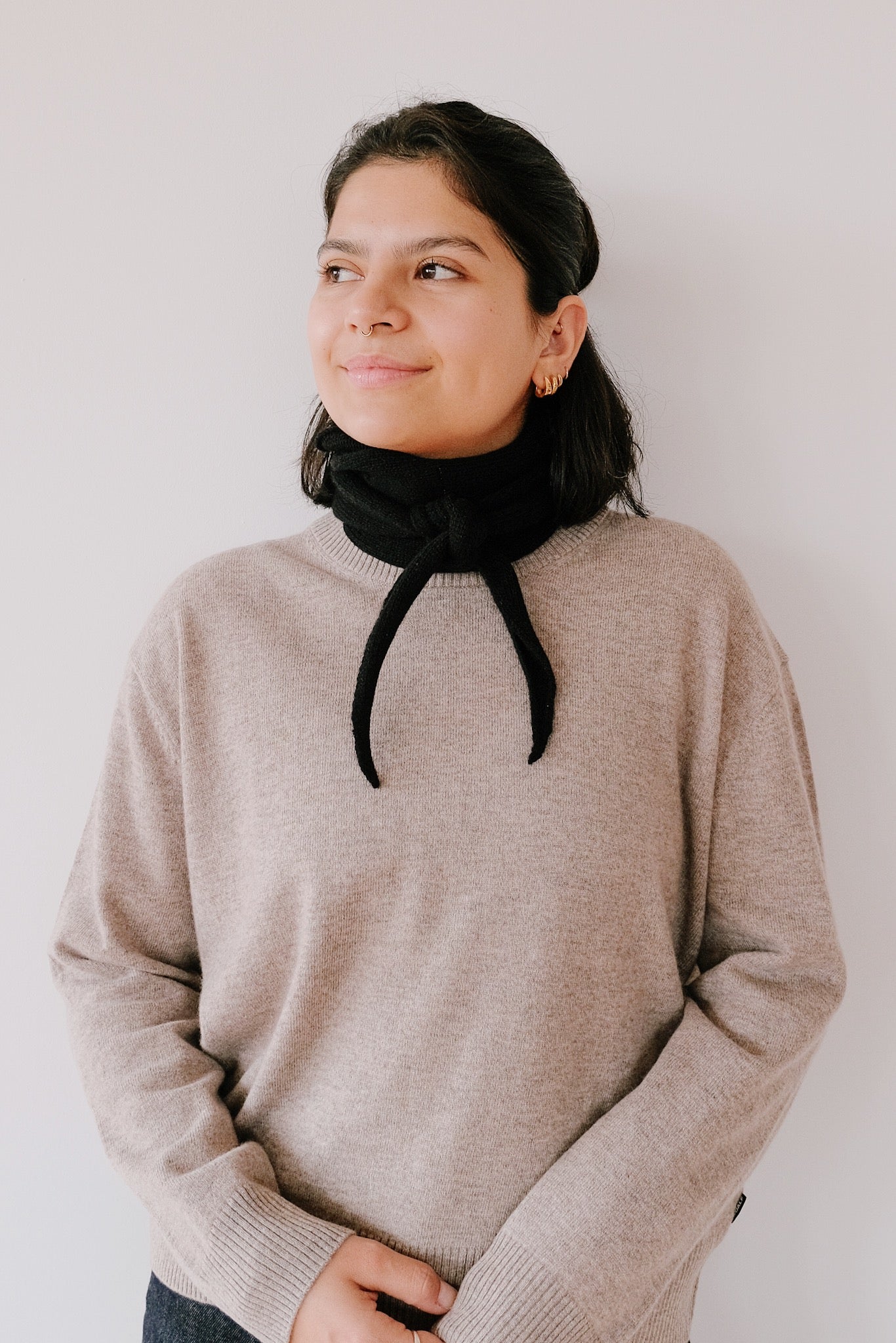 Mini Wool Scarf - Ambar - Black - collab zürich