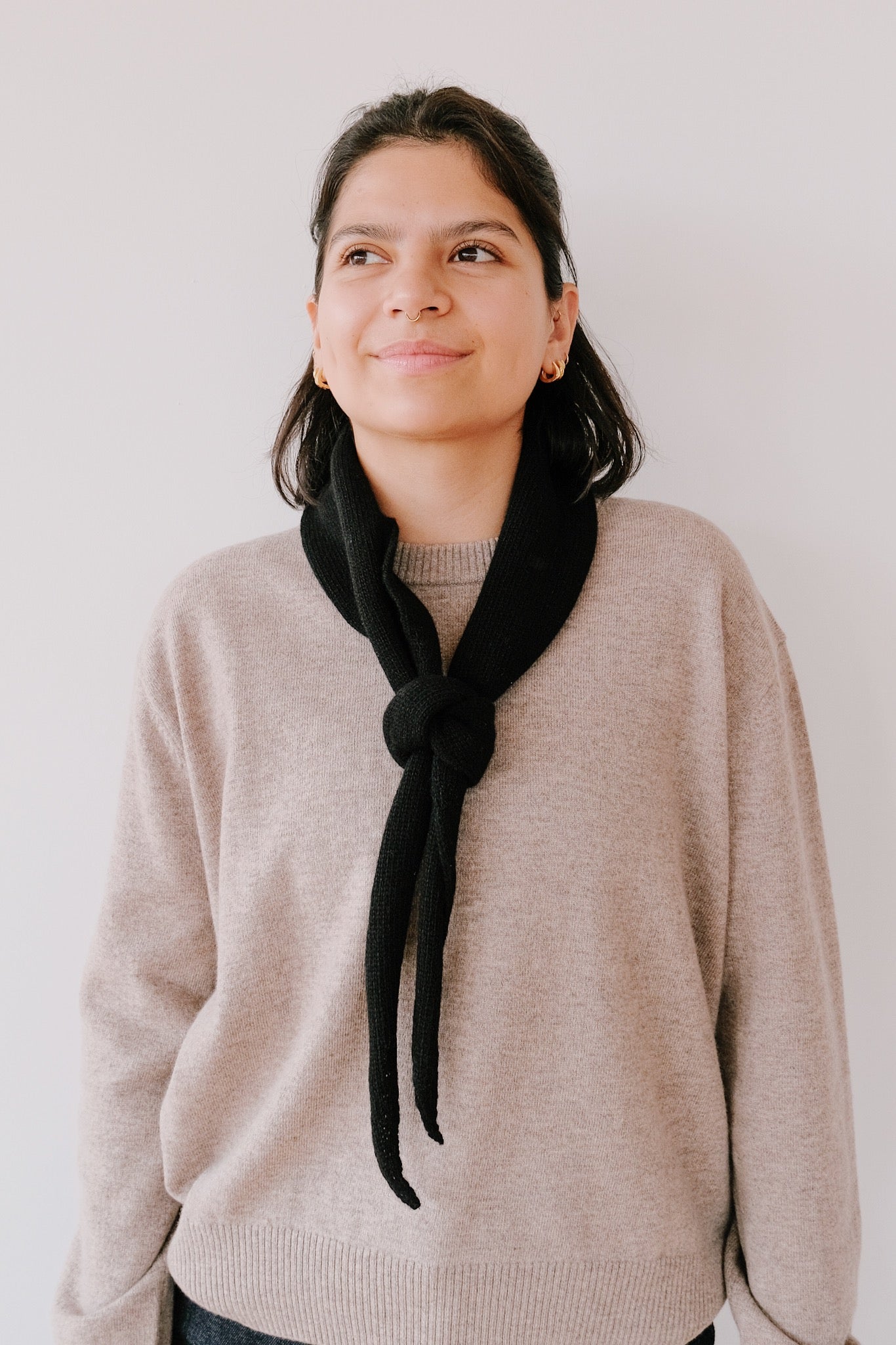 Mini Wool Scarf - Ambar - Black - collab zürich