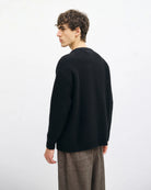 Unisex loose Knit Sweatshirt - True Black - collab zürich