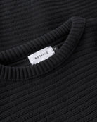 Unisex loose Knit Sweatshirt - True Black - collab zürich