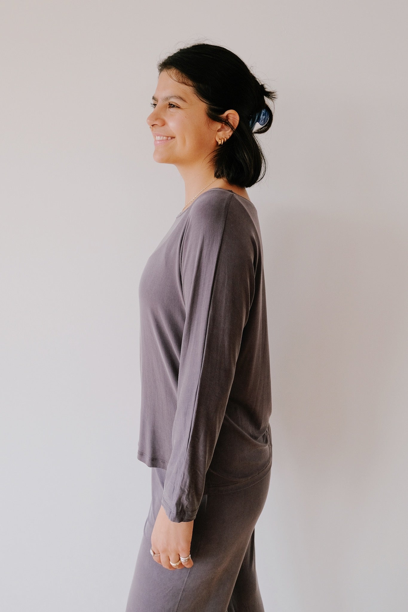 Cupro Plain Top - Lila / Grey - collab zürich