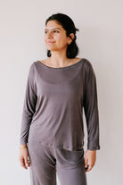 Cupro Plain Top - Lila / Grey - collab zürich