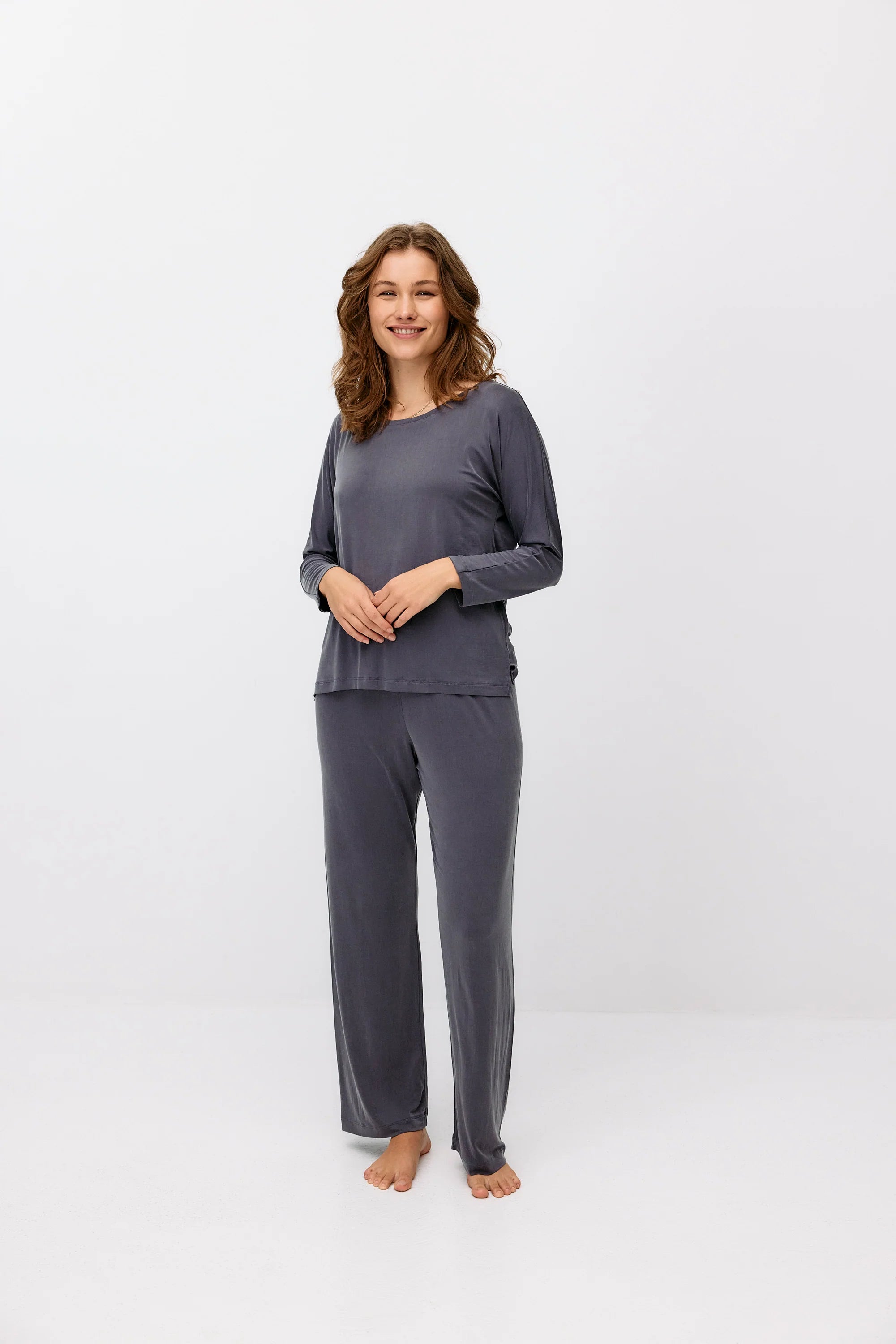 Cupro Plain Top - Lila / Grey - collab zürich