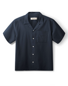 Short Seersucker Shirt - Peer - Navy - collab zürich