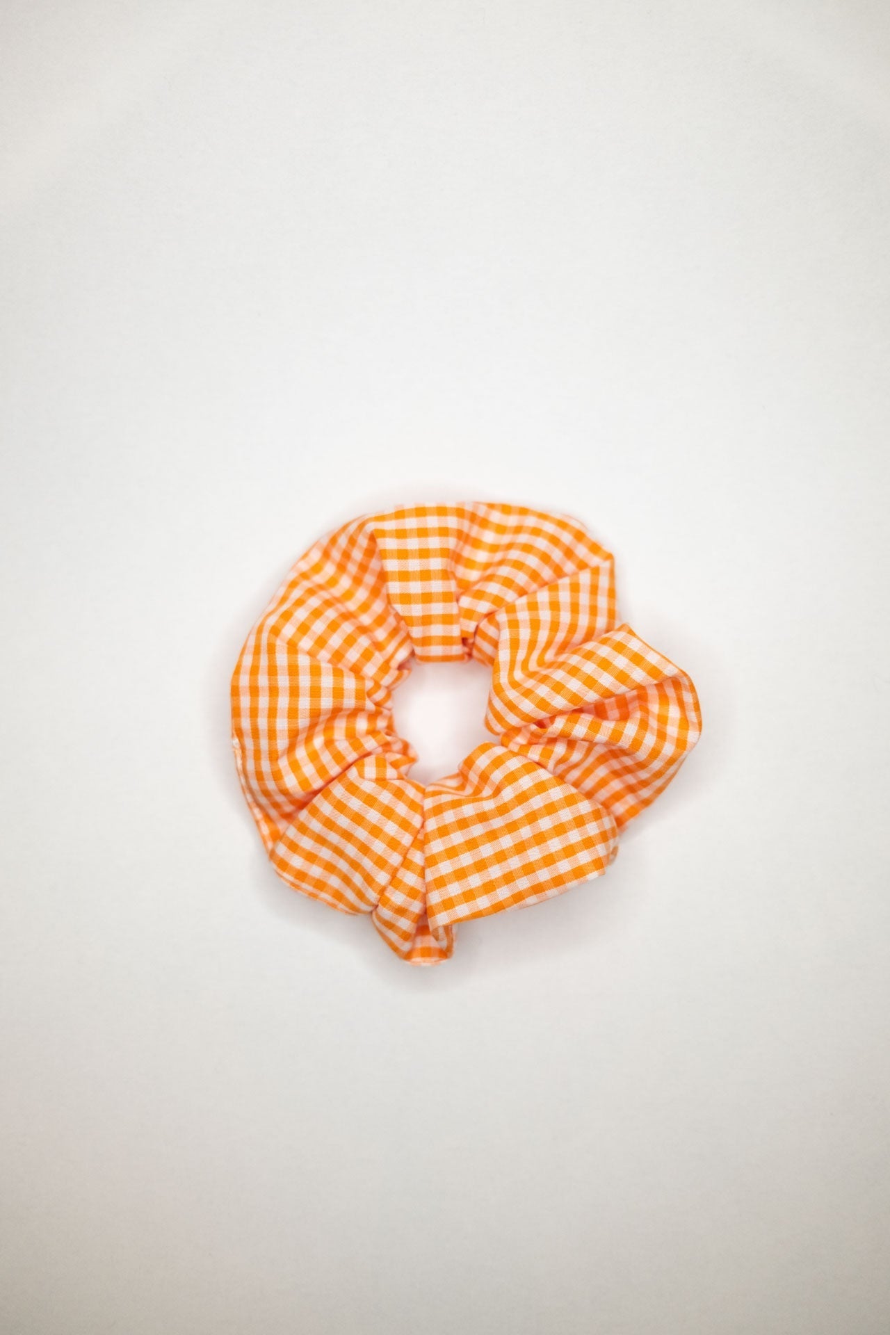 Scrunchie - MEDINA cotton - checked orange - collab zürich