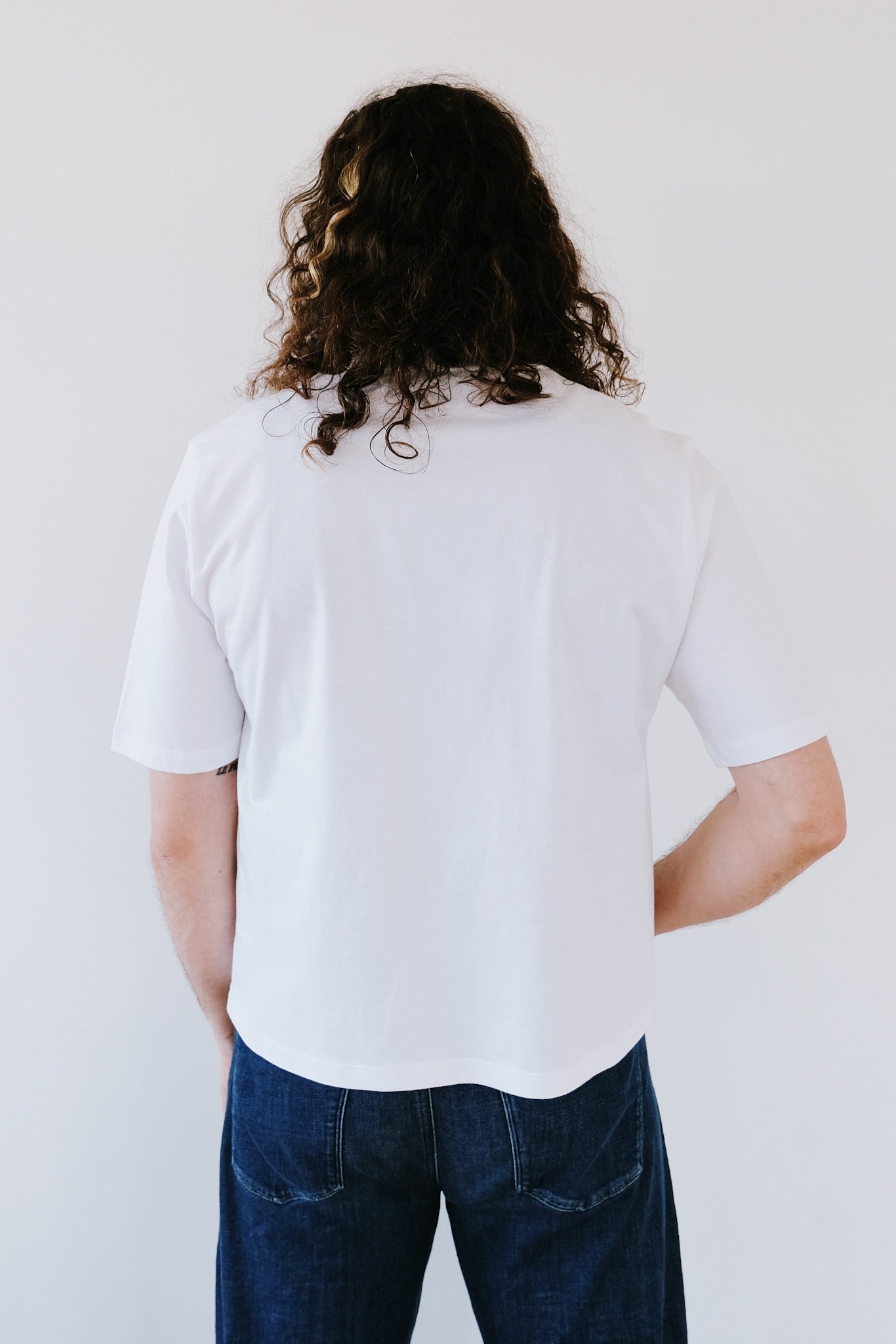 Unisex Cotton T-Shirt - Retro White *Cropped - collab zürich
