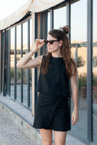 linen top - ANNA LISA - black - collab zürich