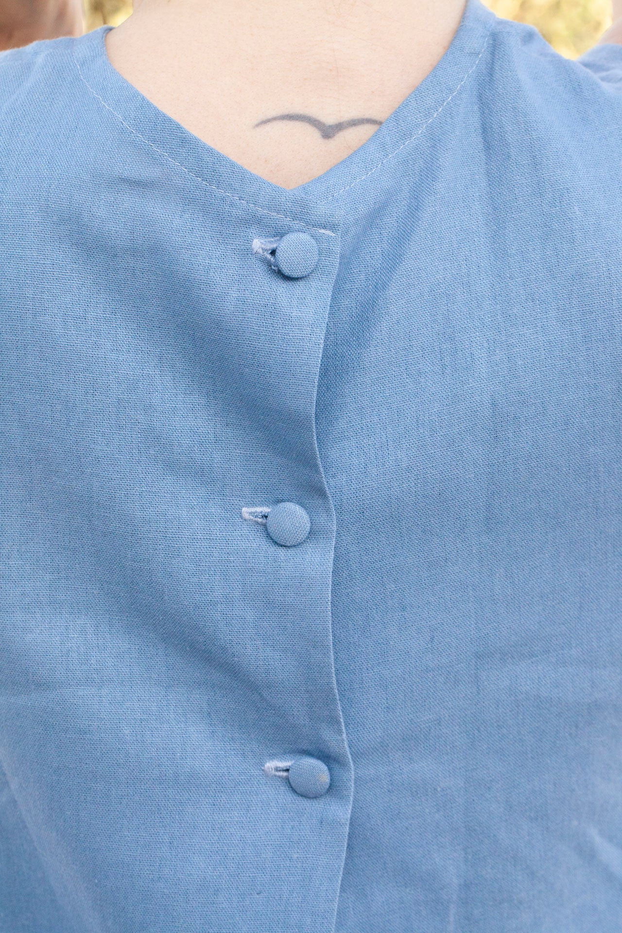 linen top - ANNA LISA - blue - collab zürich