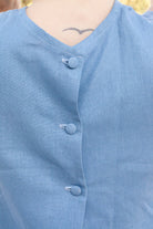 linen top - ANNA LISA - blue - collab zürich