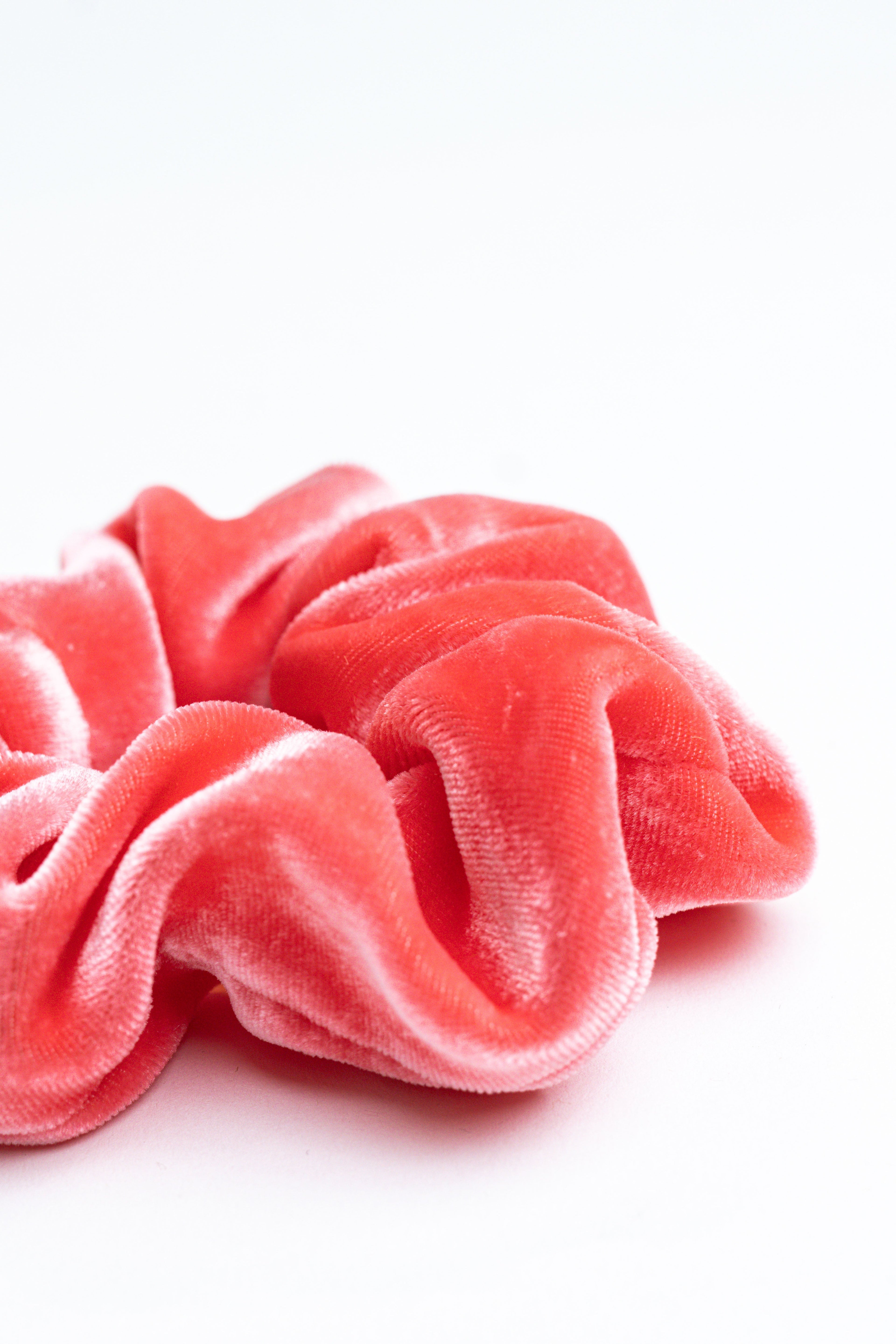 Scrunchie - MEDINA velvet silk - juicy peach - collab zürich