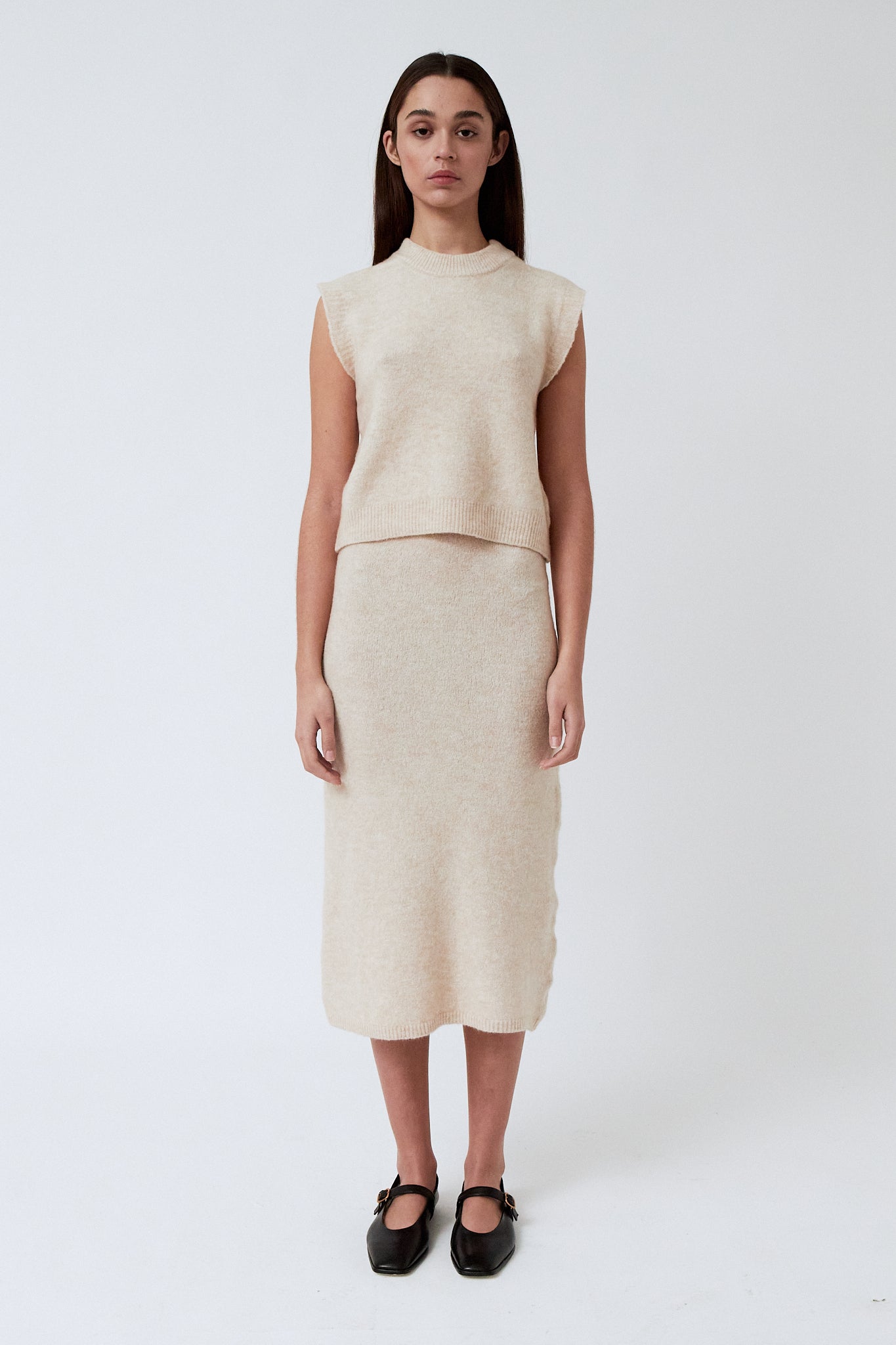 Knit Skirt - Floreta - Cream - collab zürich