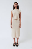 Knit Skirt - Floreta - Cream - collab zürich