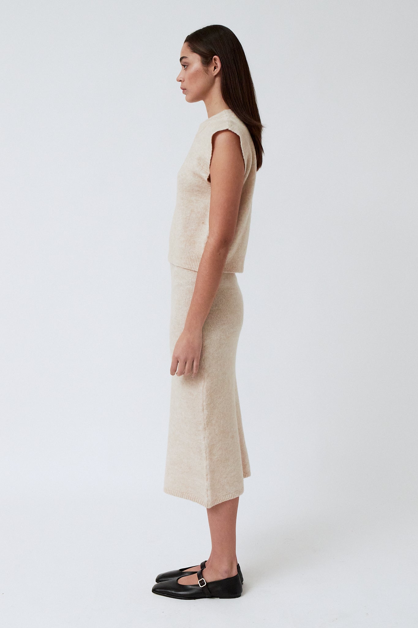 Knit Skirt - Floreta - Cream - collab zürich