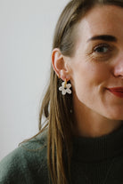 earrings - floral - white - collab zürich