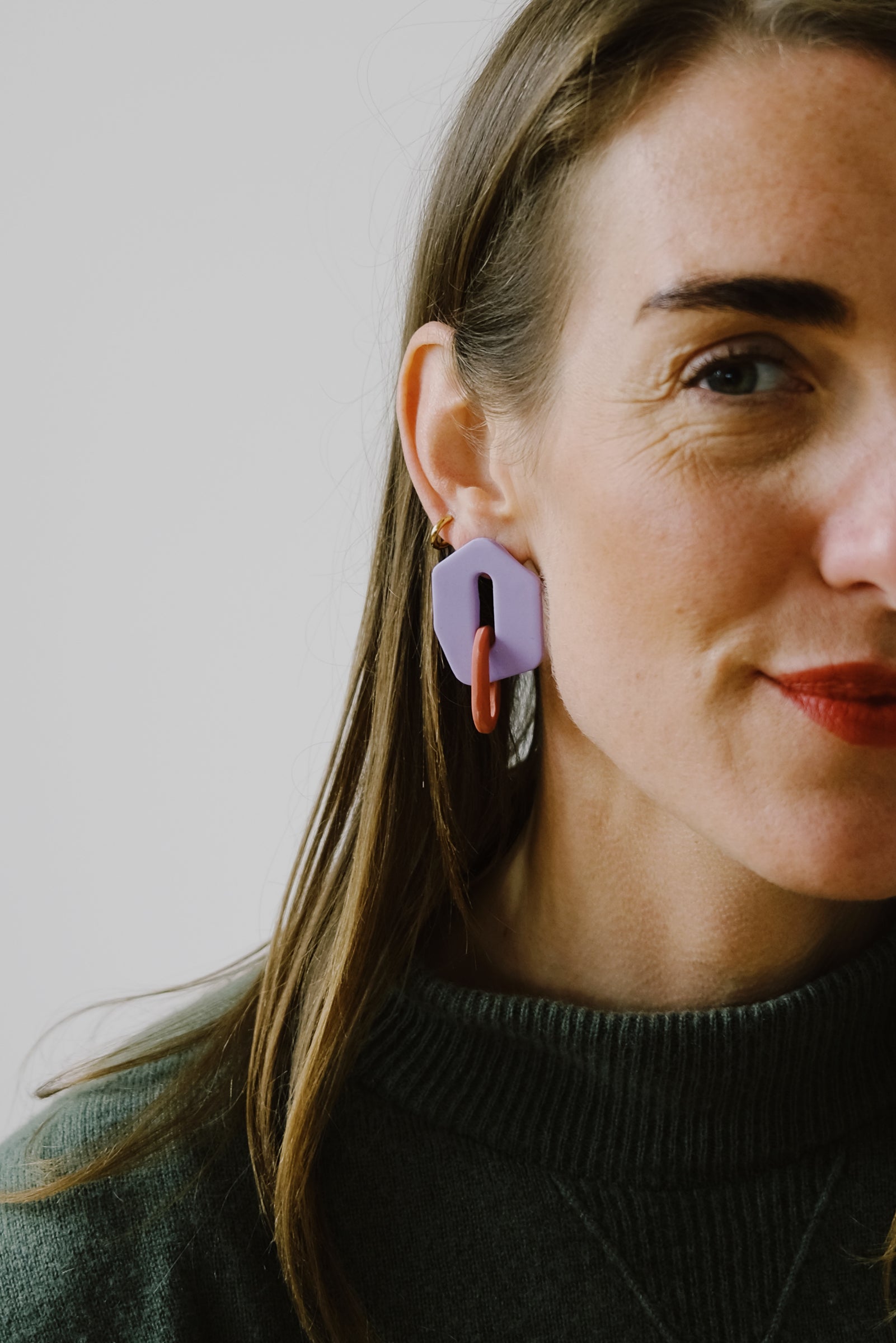 earrings - emma - lilac/orange - collab zürich
