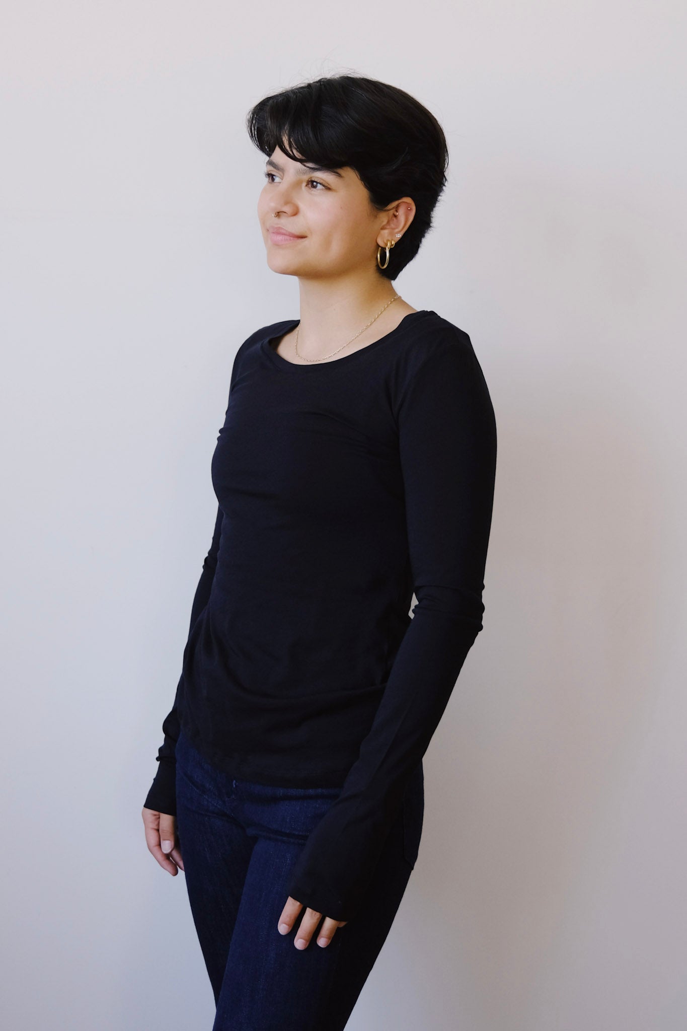 cotton longsleeve - enricaa - black - collab zürich