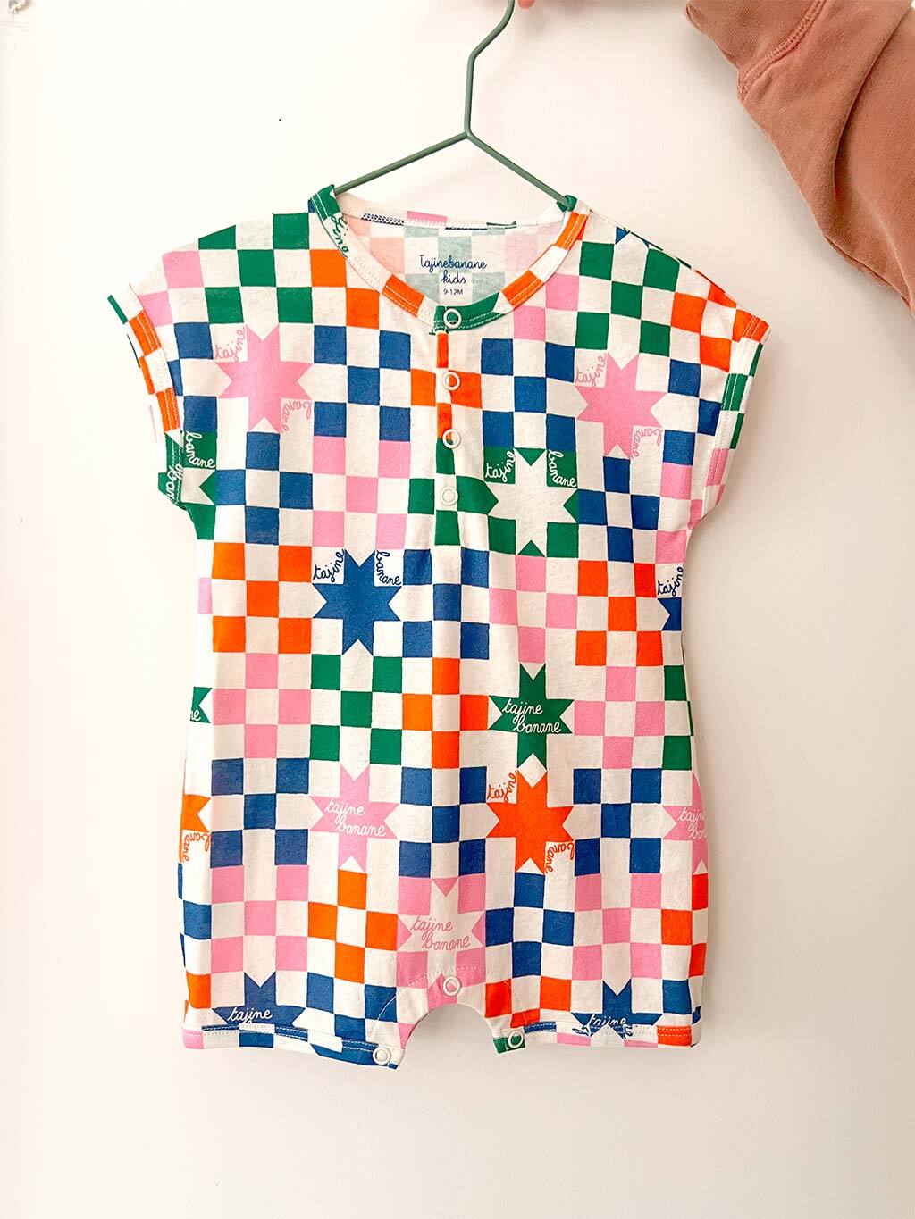 baby romper - checkered - collab zürich