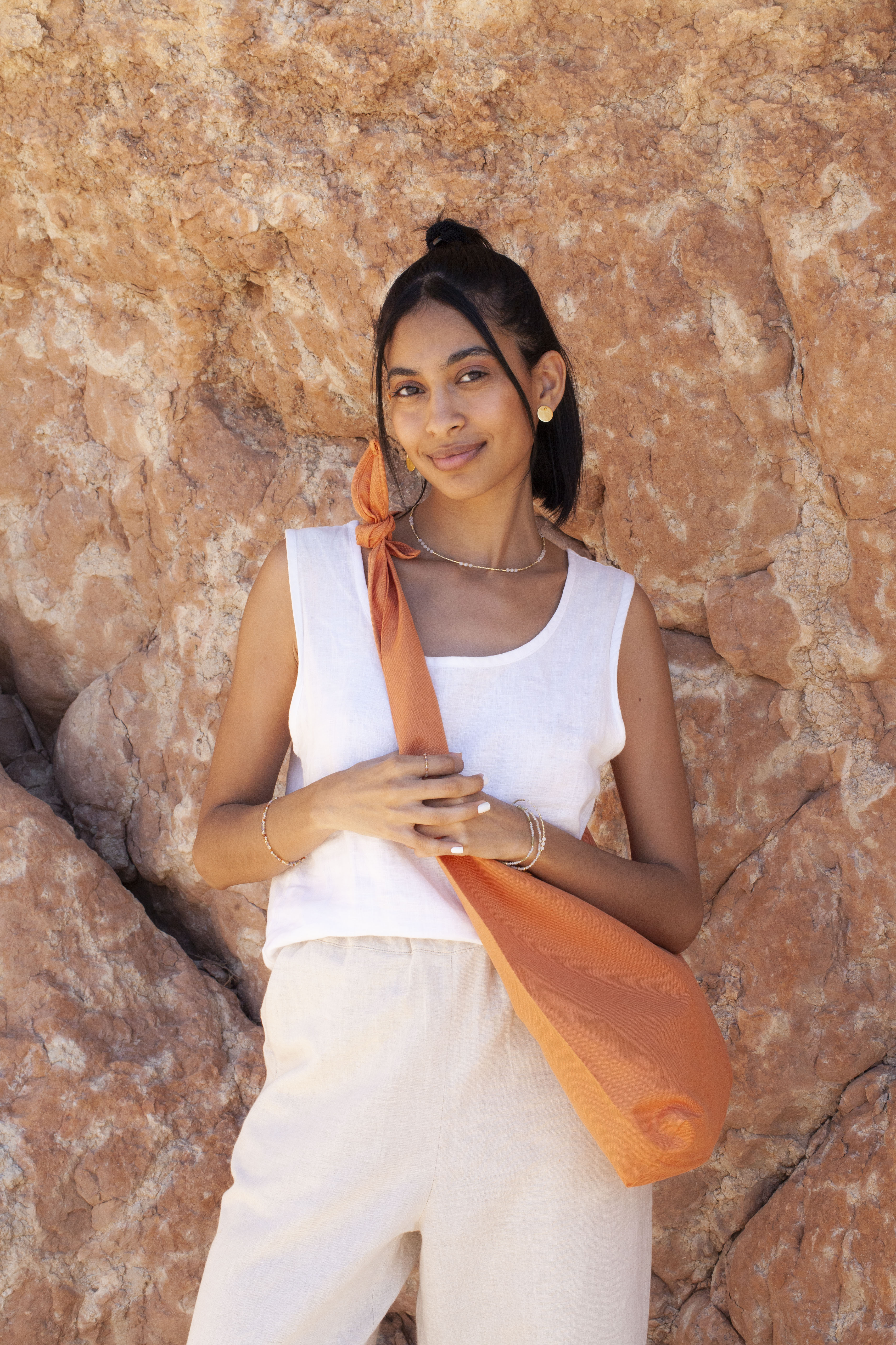 Bag - LATIFA linen - Apricot - collab zürich