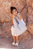 Bag - LATIFA linen - Grey - collab zürich