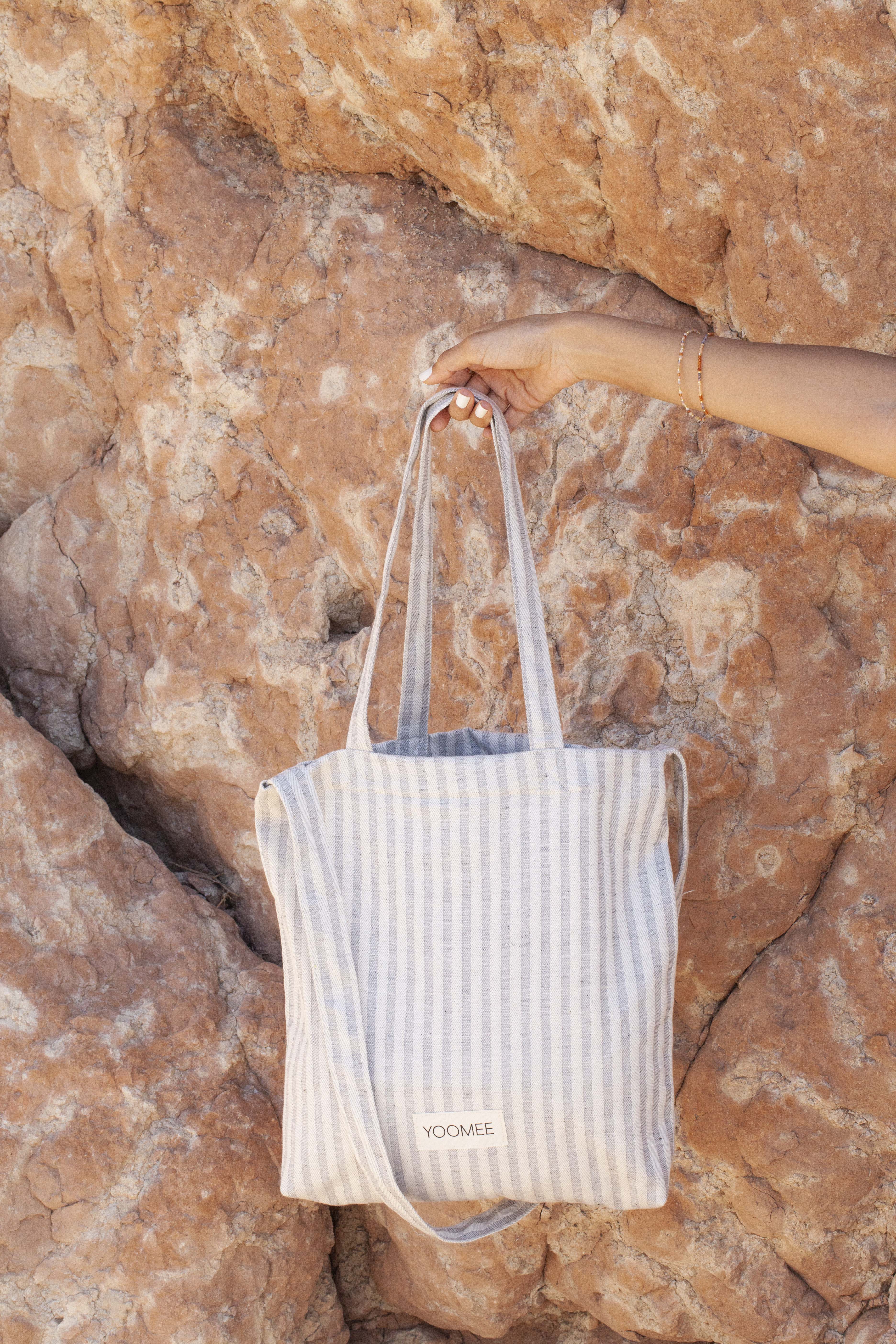 Bag - NORA - Light grey stripes - collab zürich