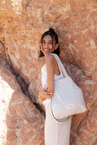 Bag - NORA - Light grey stripes - collab zürich