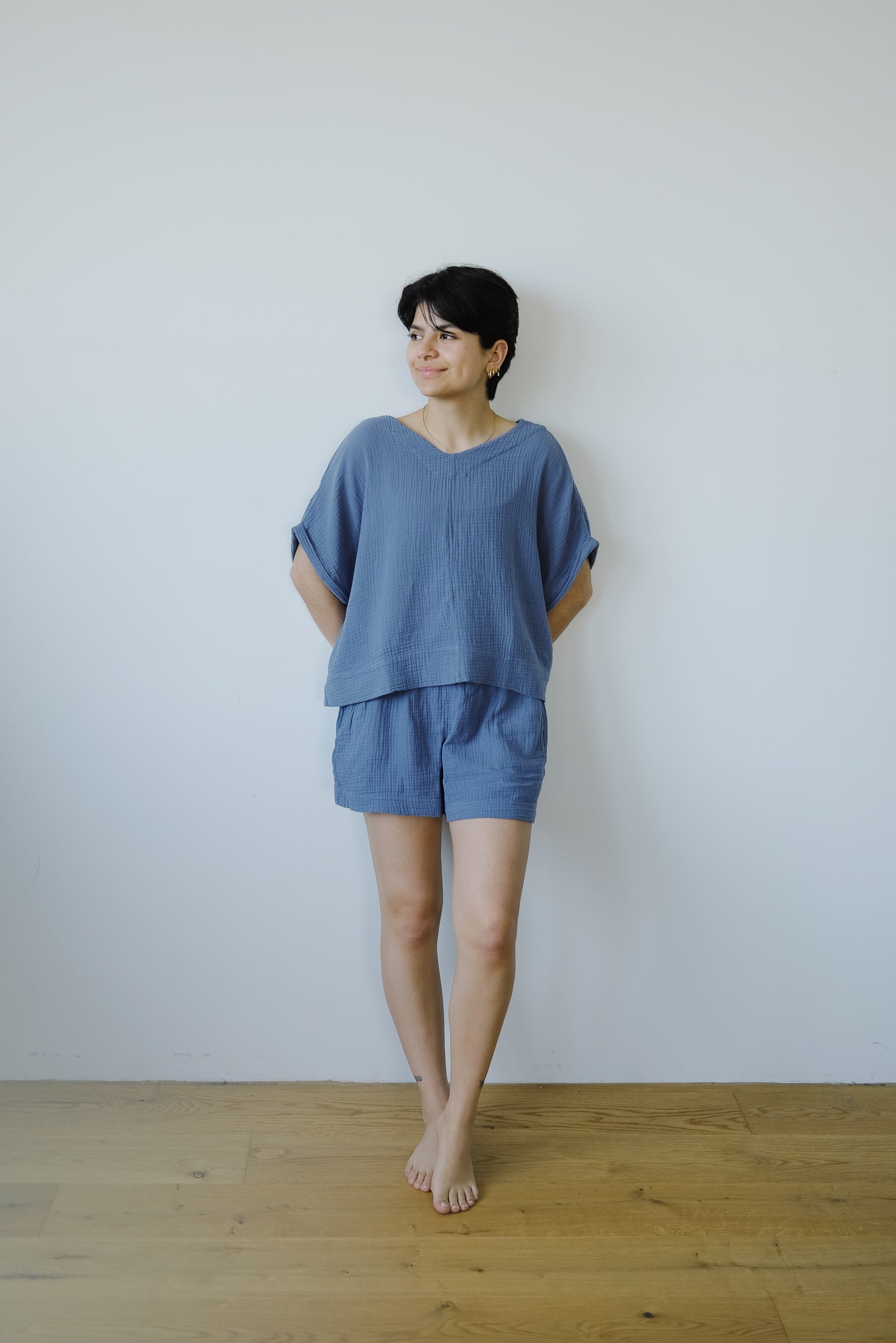 cotton shorts - gilma - pewter - collab zürich