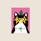 christmas postcard - star glasses cat - collab zürich