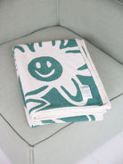 cotton blanket - self care club - green - collab zürich