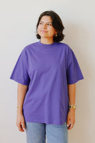 Unisex Oversized T-Shirt - HÜT HANI NÖD SO LUST - Dusk / Yellow - collab zürich