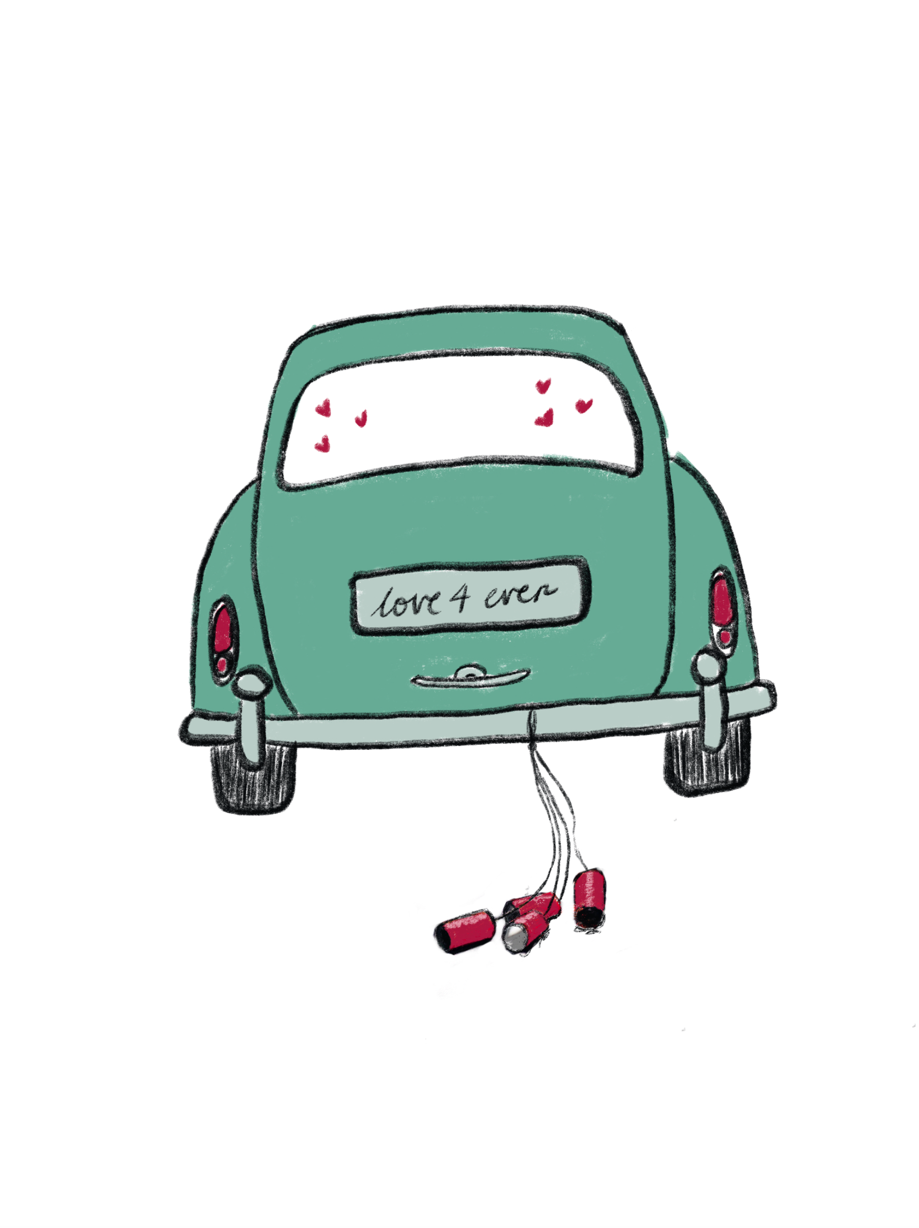 Postcard - love 4 ever car - collab zürich
