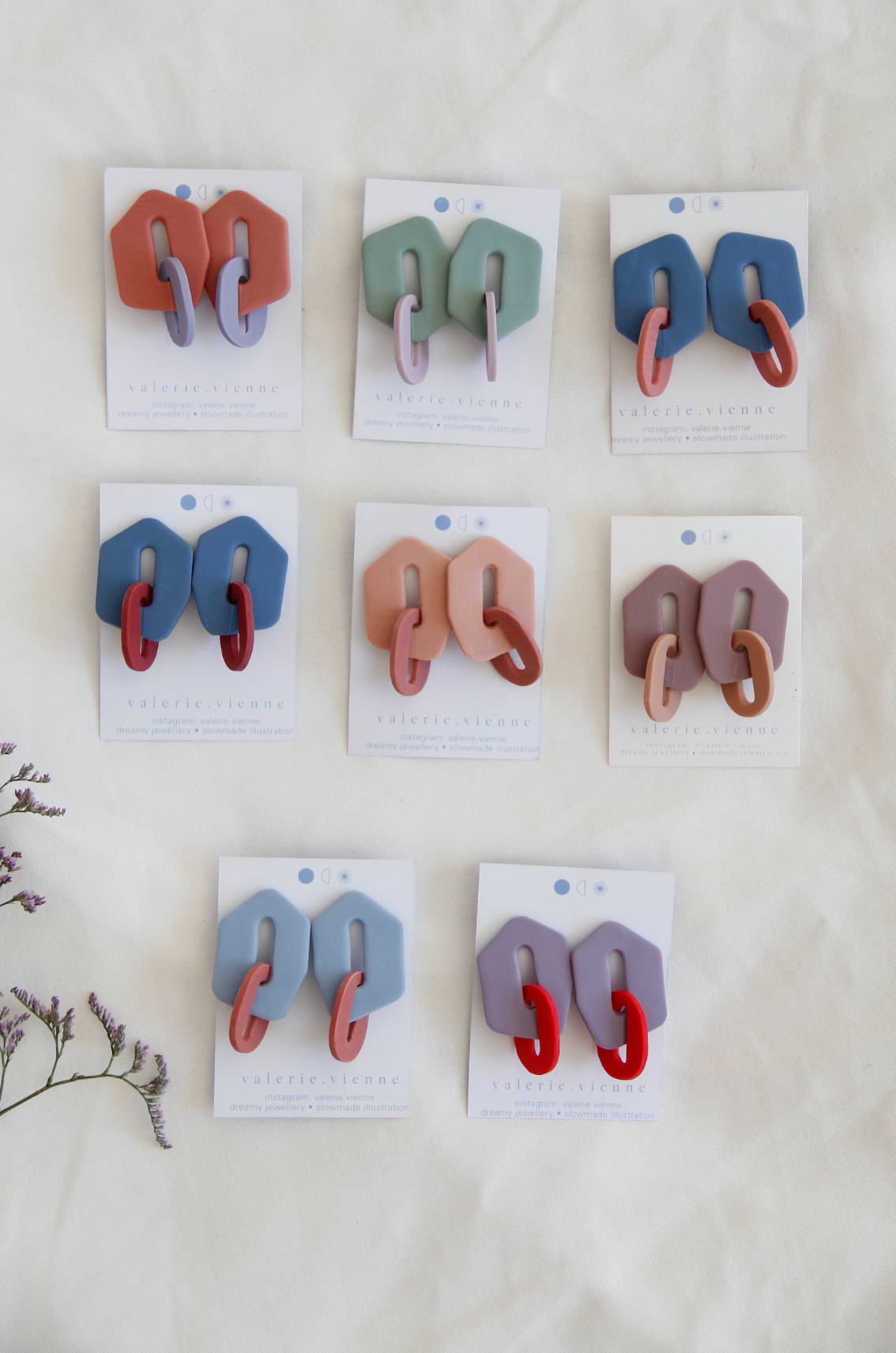 earrings - emma - lilac/orange - collab zürich