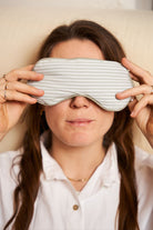 Eye Mask - RAHA Striped - Sage Green - collab zürich