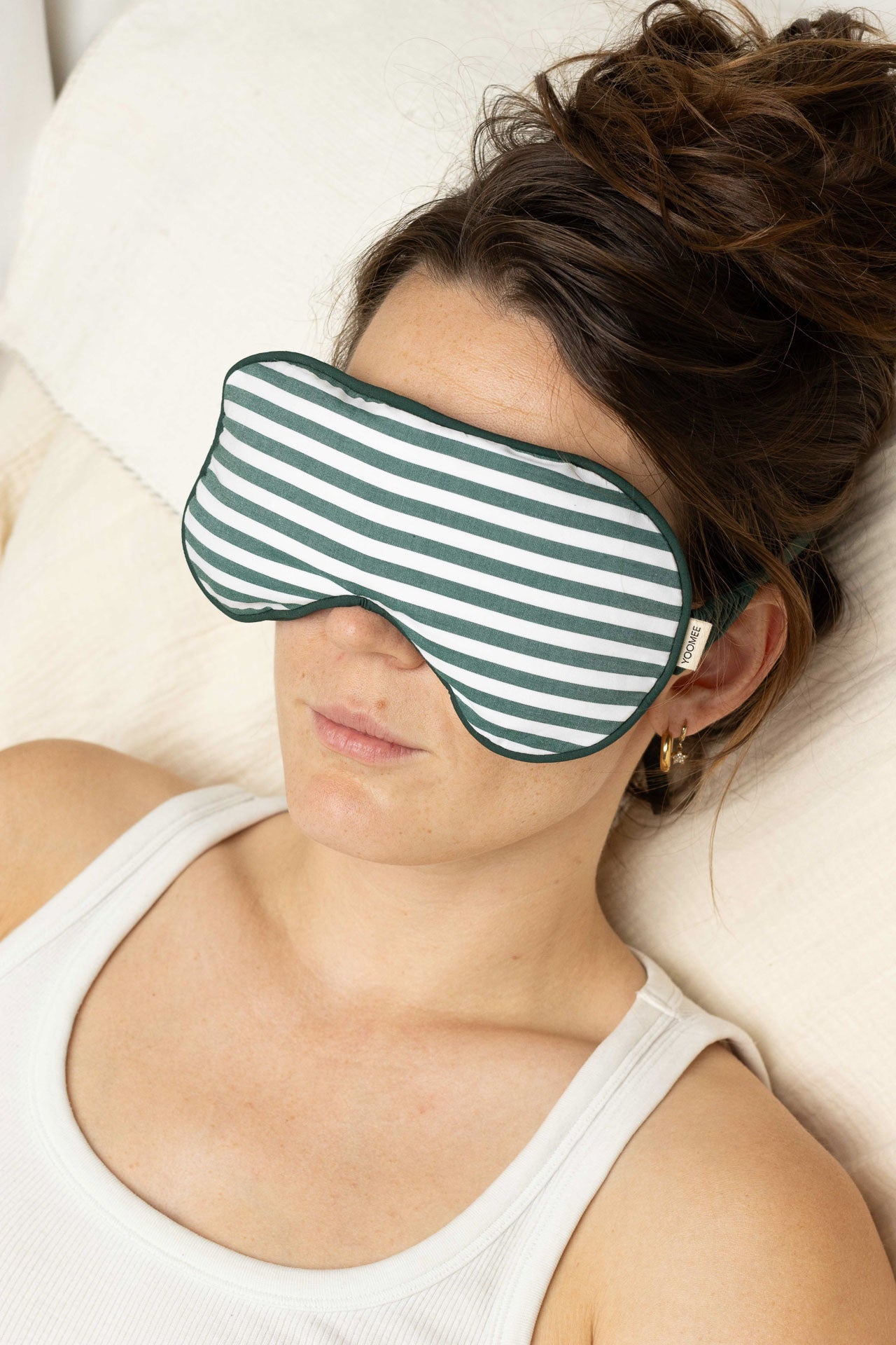 Eye Mask - RAHA - Stripes - Green - collab zürich