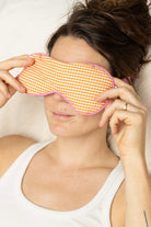 Eye Mask - RAHA - Checked - Orange / Pink - collab zürich