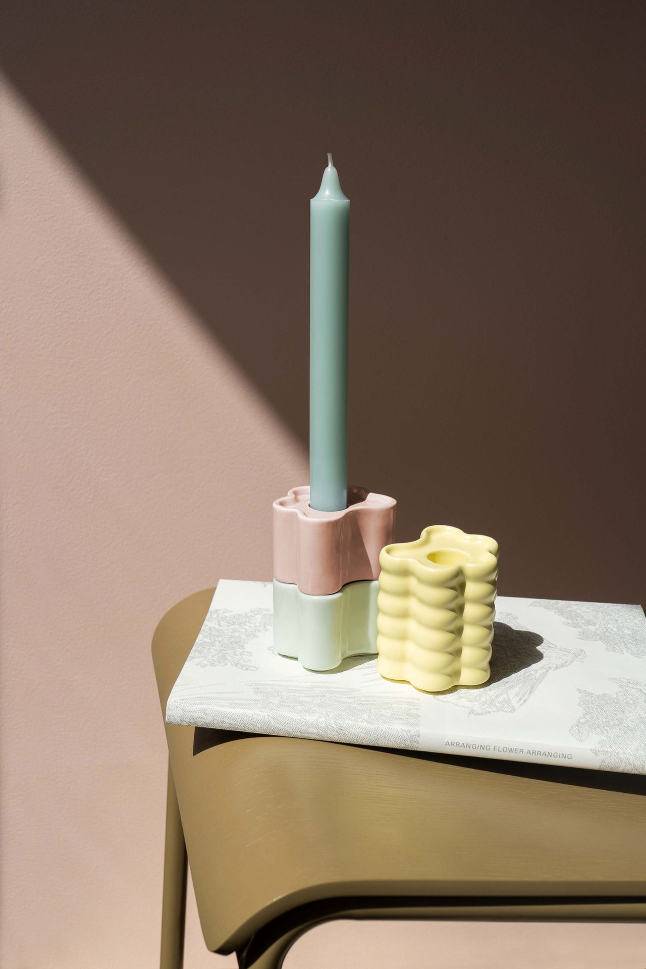 Candle Holder - Flora Large - Yellow - collab zürich