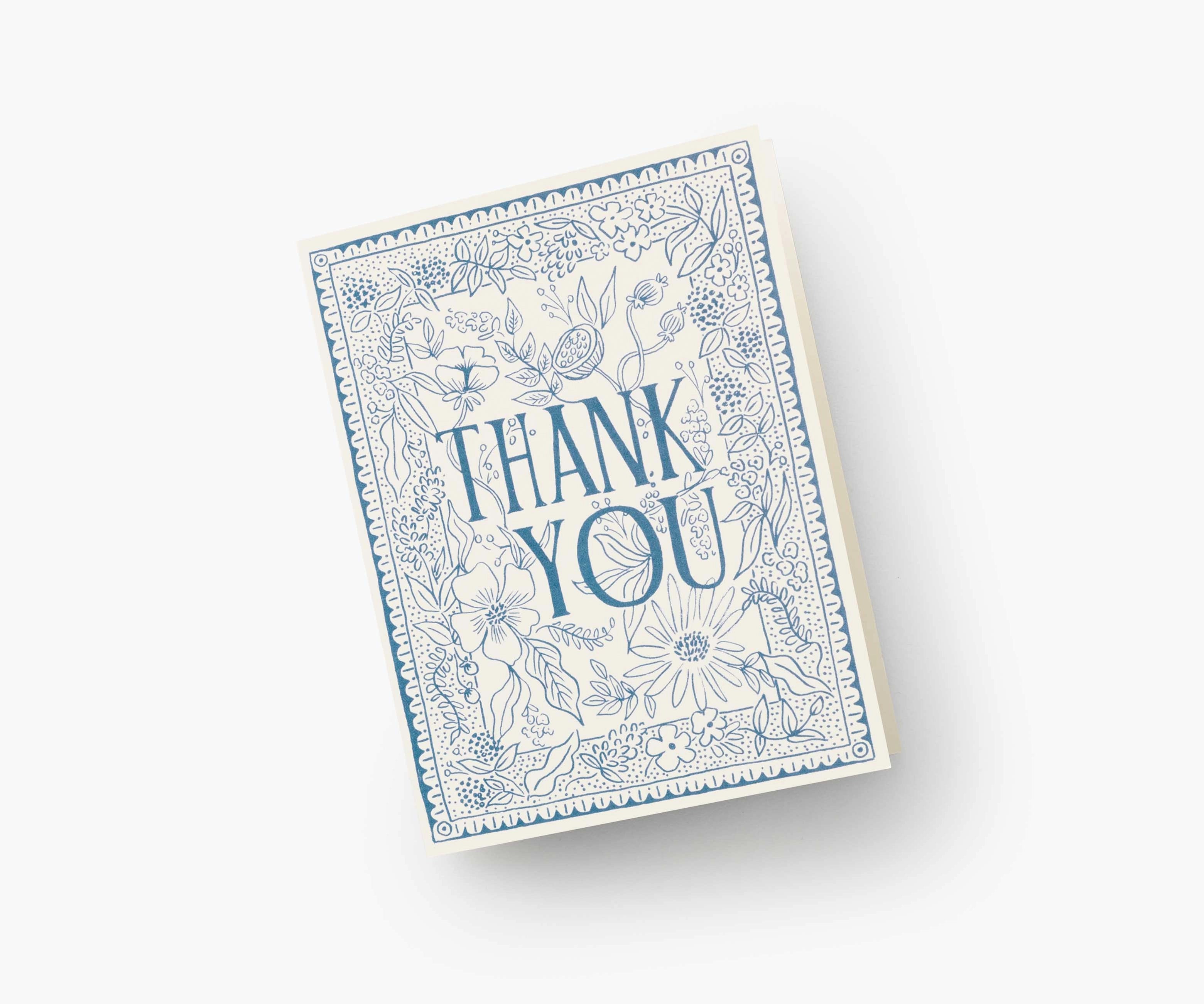 Card - Blue Thank You - collab zürich