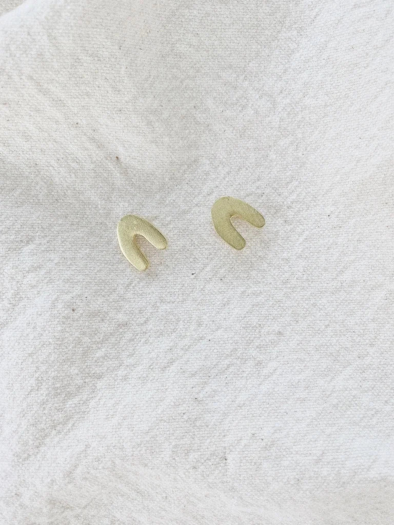 earring studs - brass - ivy - collab zürich