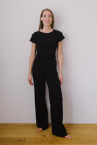 cotton knit pants - ana - black - collab zürich
