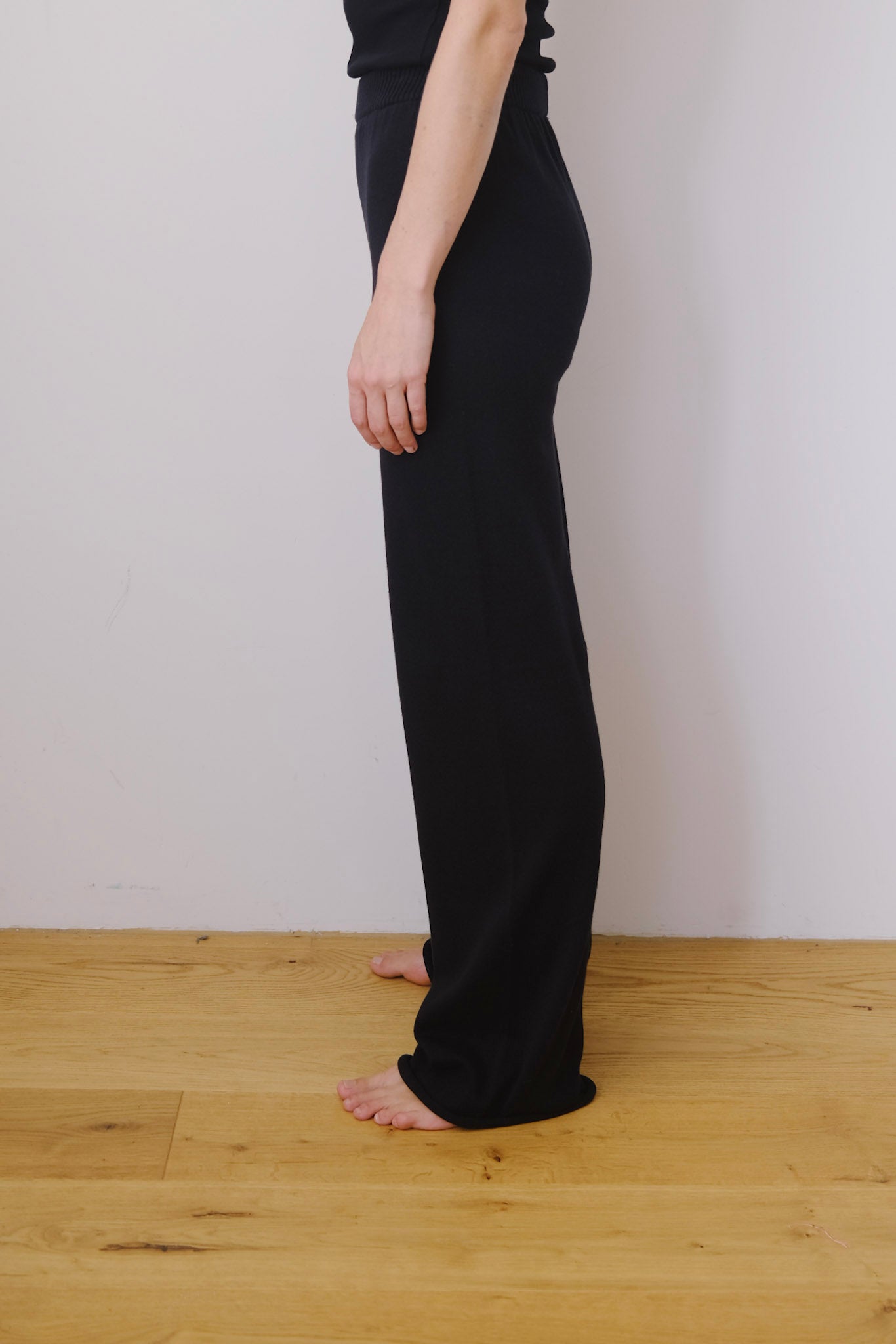 cotton knit pants - ana - black - collab zürich